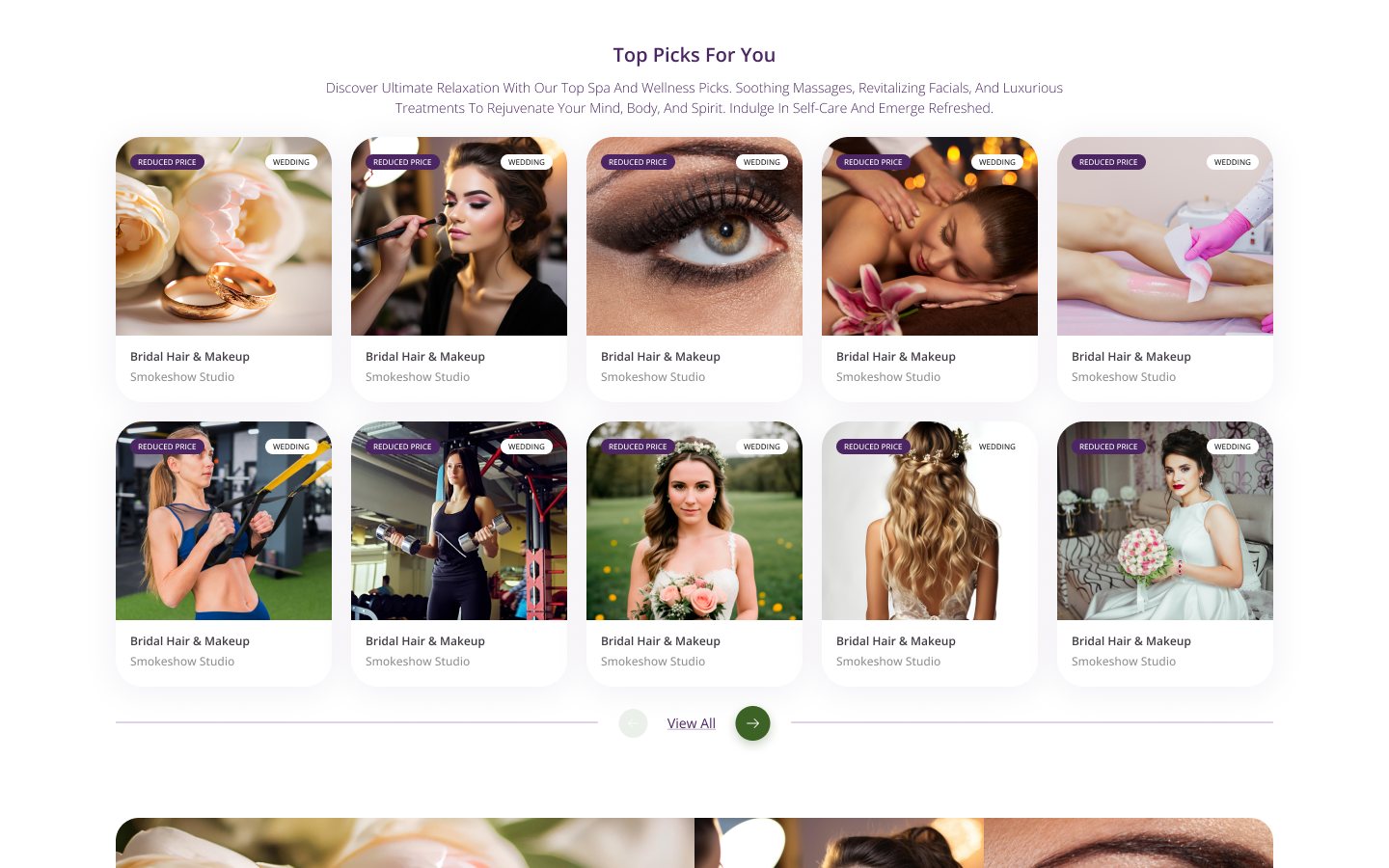 Top picks: photo-led service cards