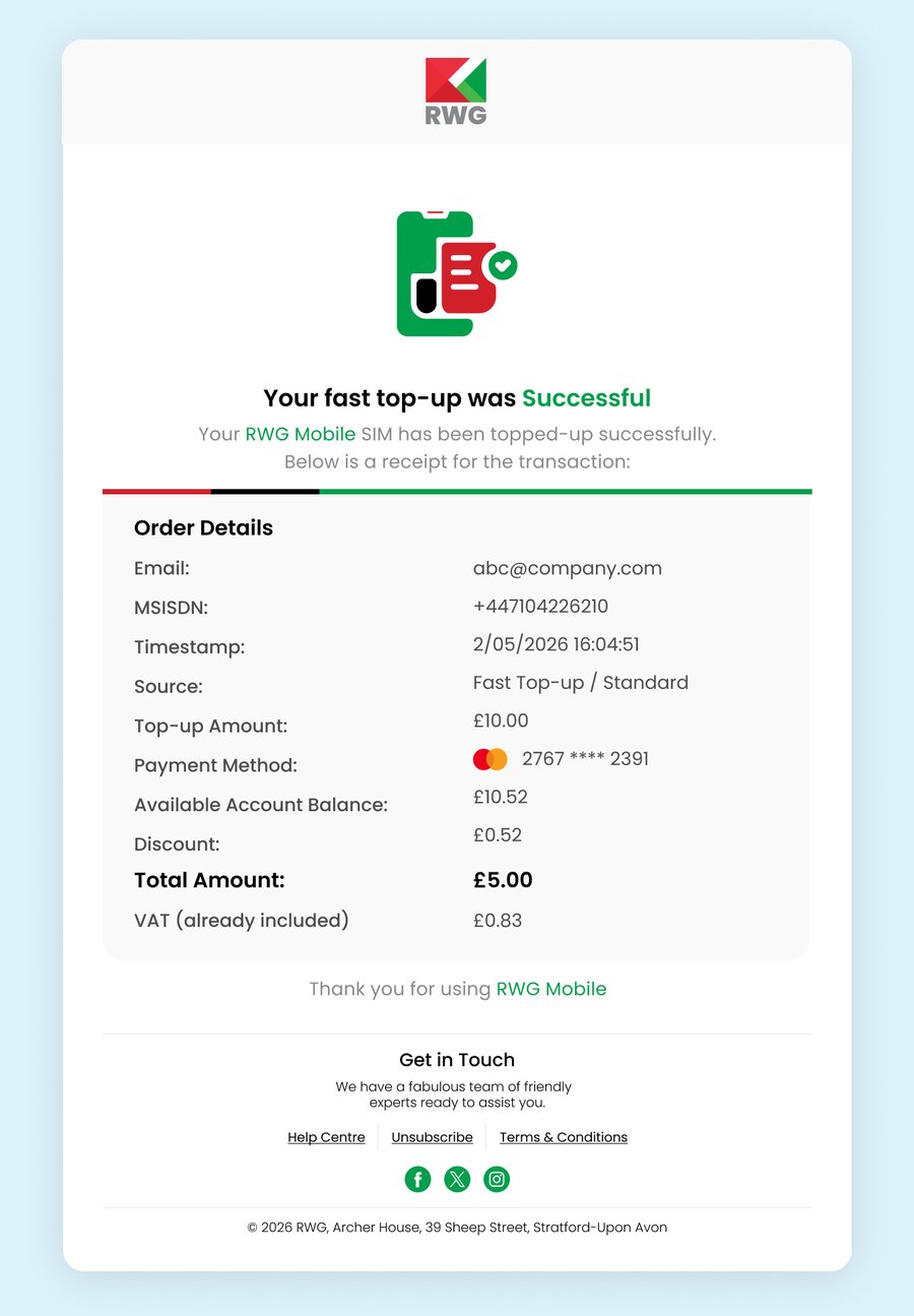 Top-up successful