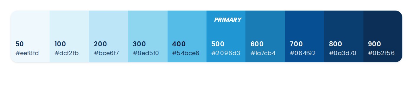 Primary: Sky Blue scale