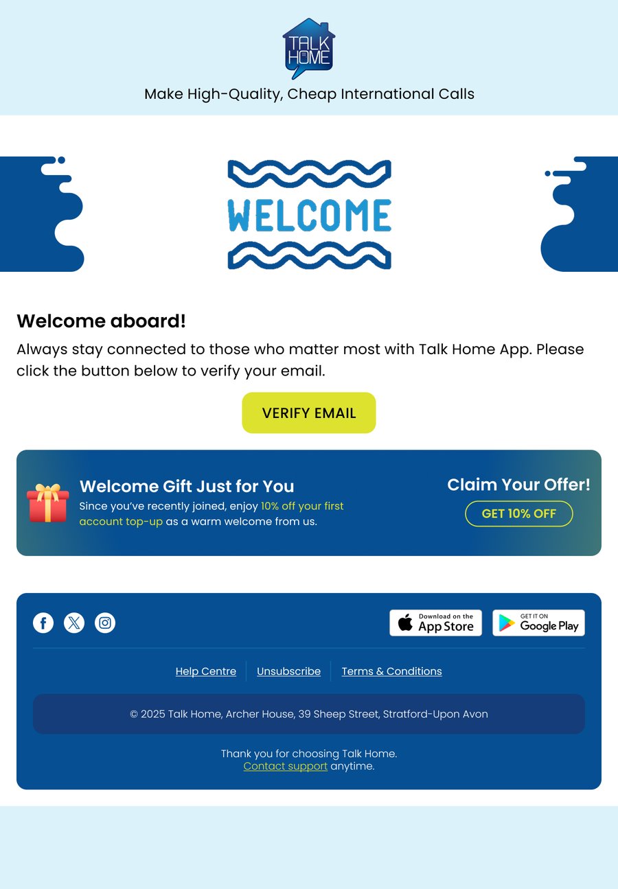 Welcome: verify email