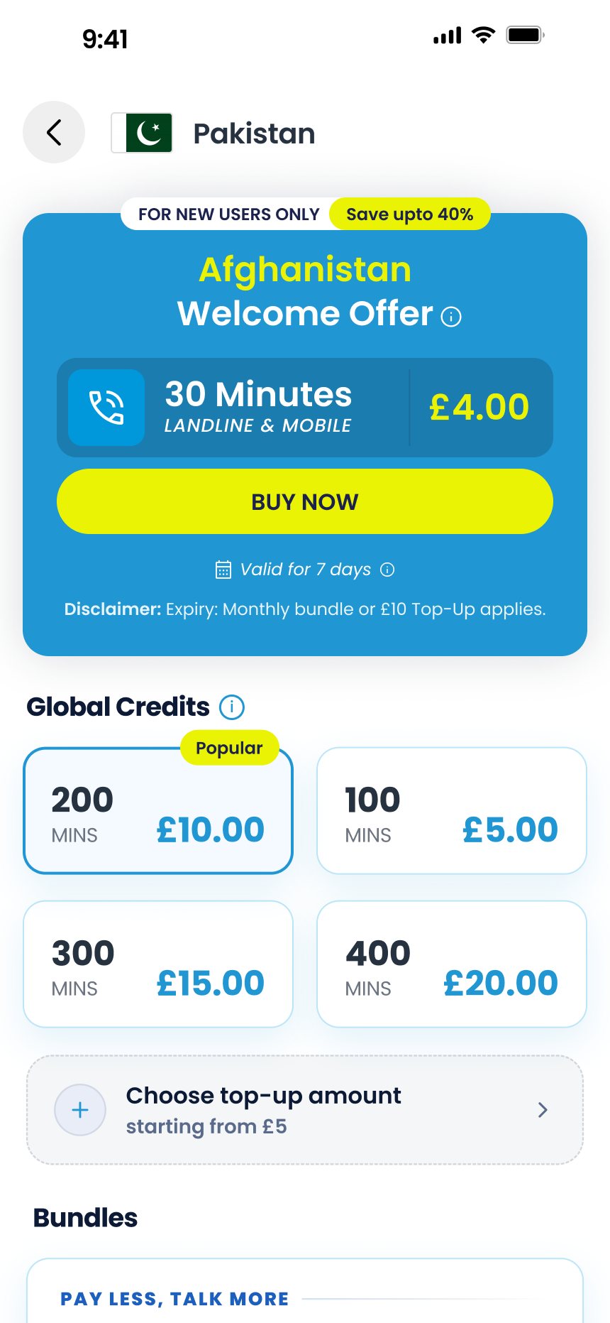 Bundles and credit