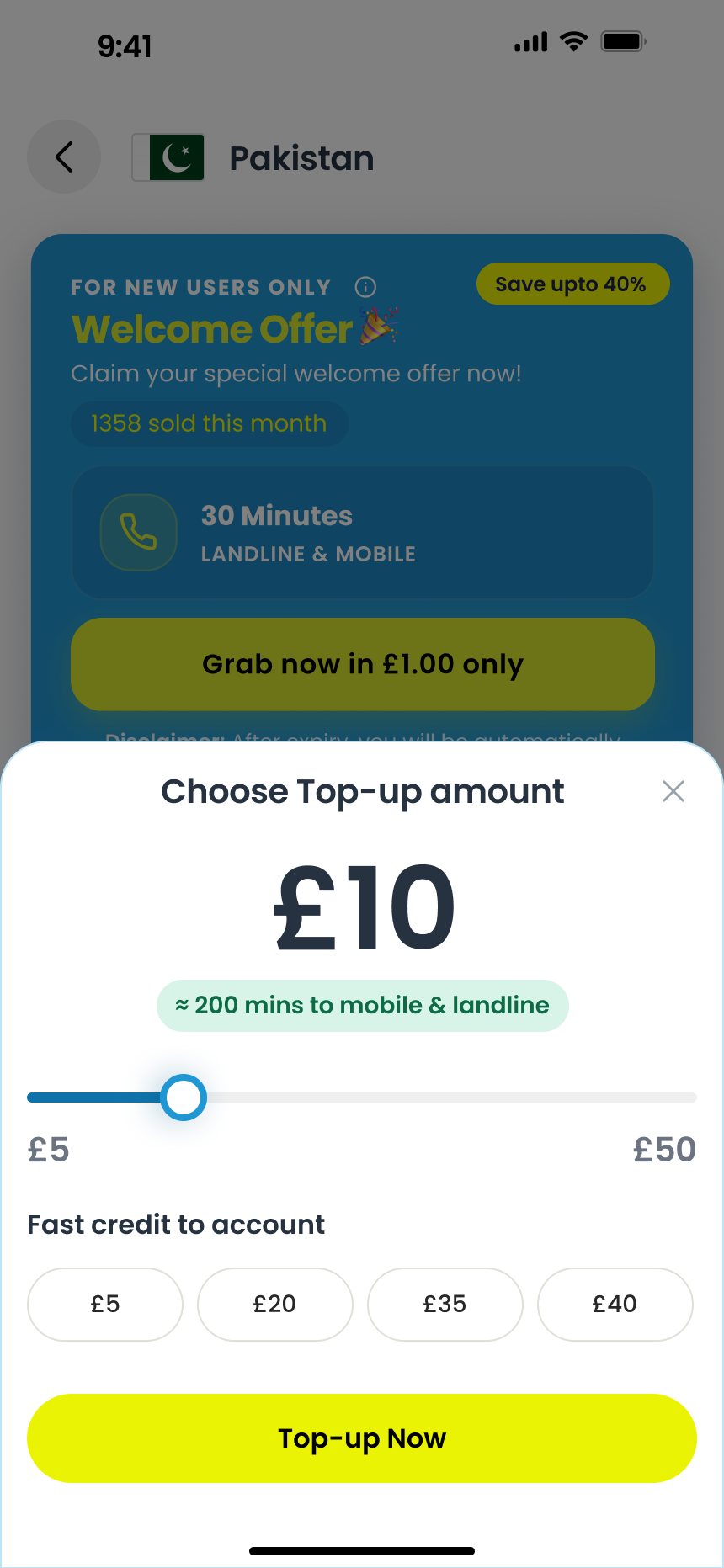 Choose an amount